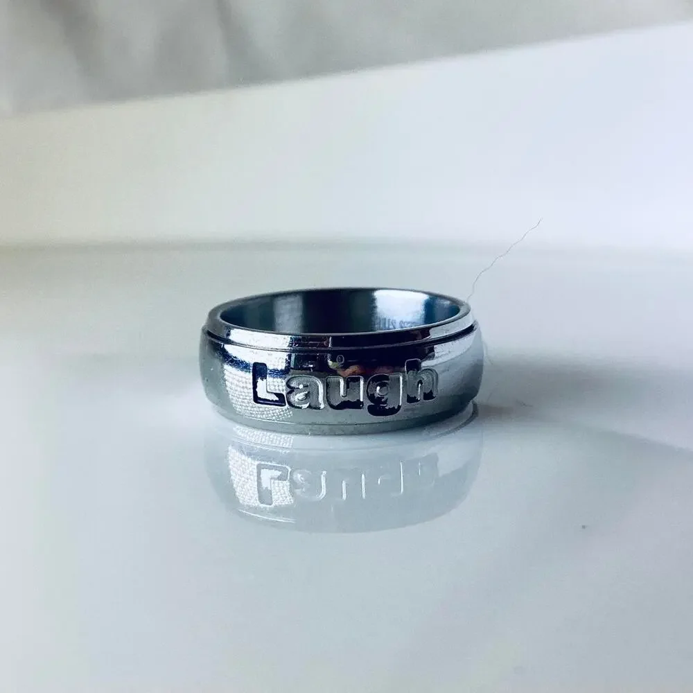 Silver Tone LIVE LOVE LAUGH Spinner Ring